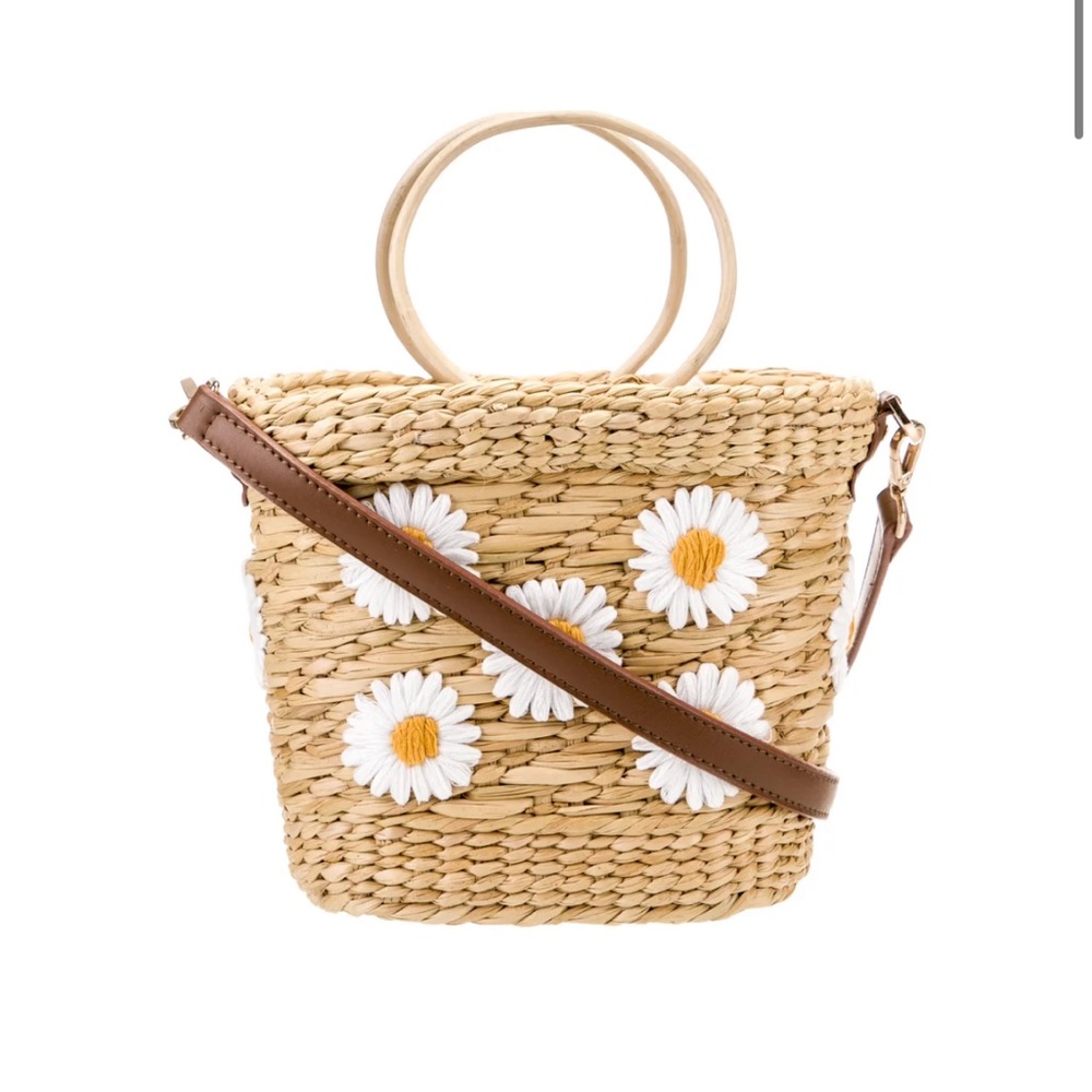 NWOT Poolside straw beach bucket bag